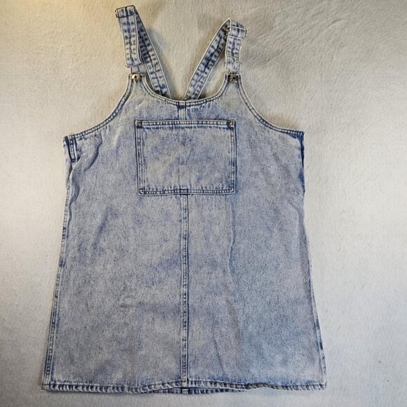 ReGeneration by Celebrity Pink Blue Denim Retro Casual Mini Overall Dress Large - Picture 1 of 11